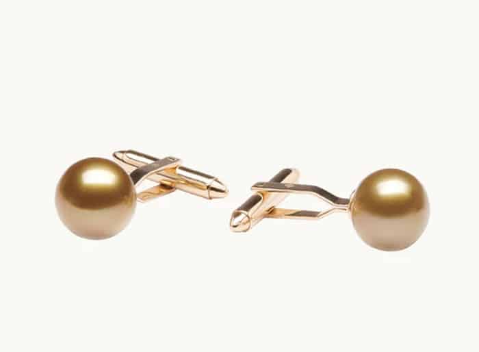 Golden South Sea Pearl Cufflinks, by JEWELMER