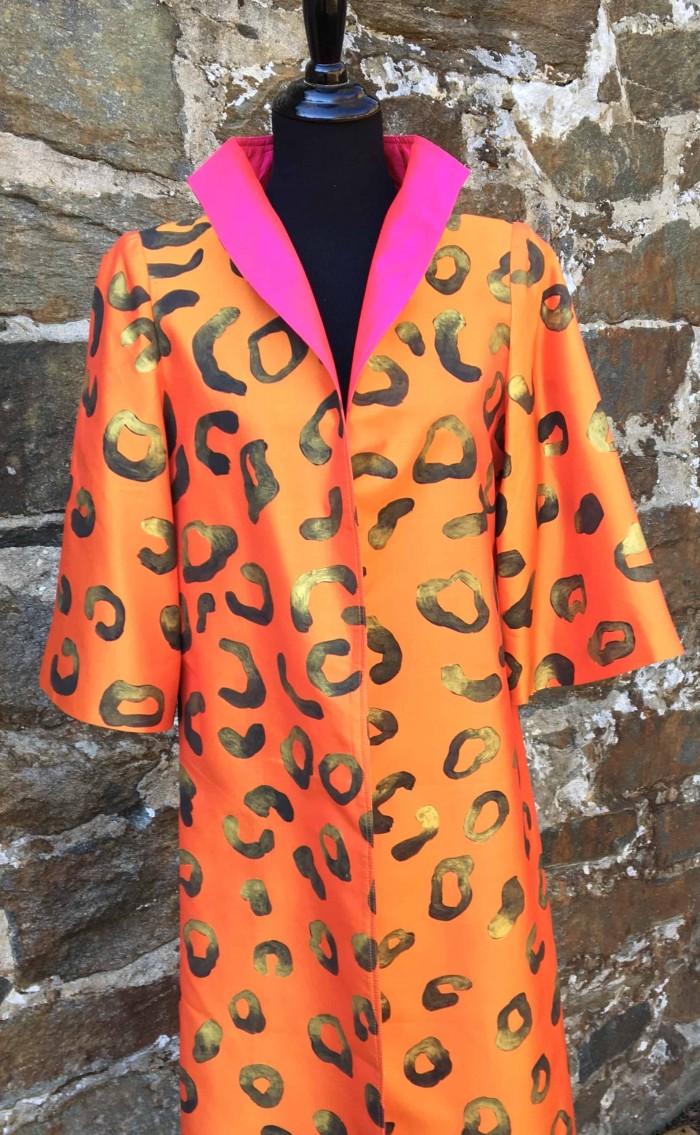 Pure Thai silk long coat, exclusively for Cashmere and Pearls