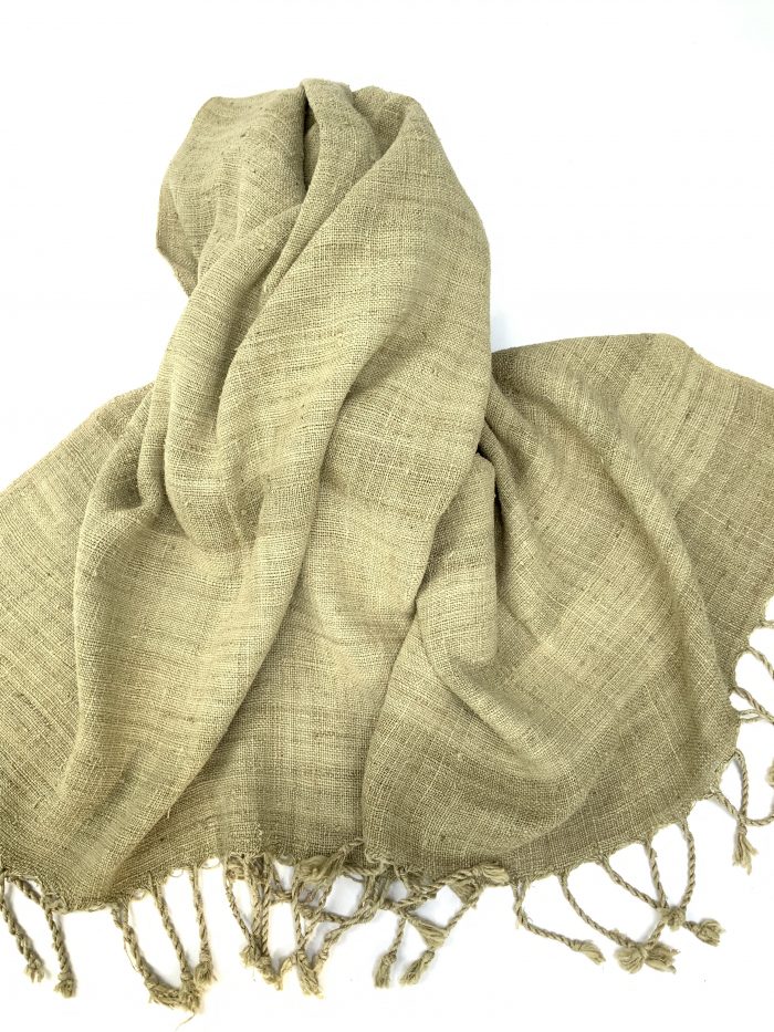 Pure Lotus Fiber Scarf-Almond Leaf Dyed