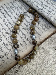 Tourmaline and quartz crystal necklace