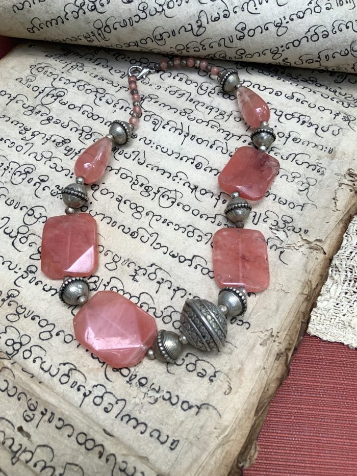 Ruby/Pink Crystal Necklace
