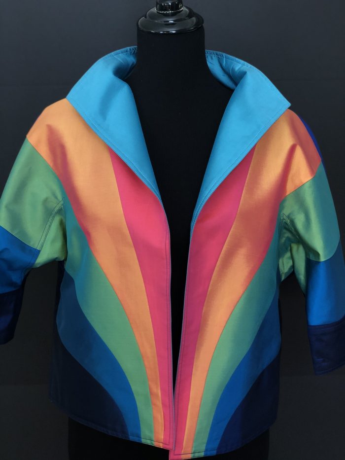 Handcrafted rainbow jacket #thaisilk