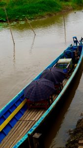 Traveling by boat on Inle Lake
