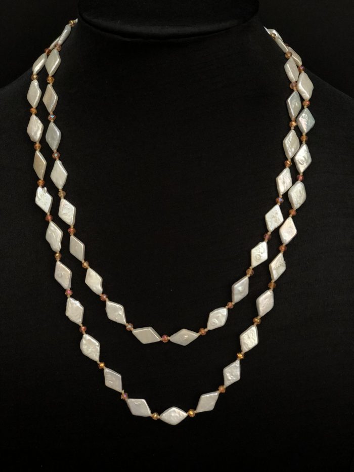 40" Diamond-Shaped Pearl Necklace by Cashmere And Pearls