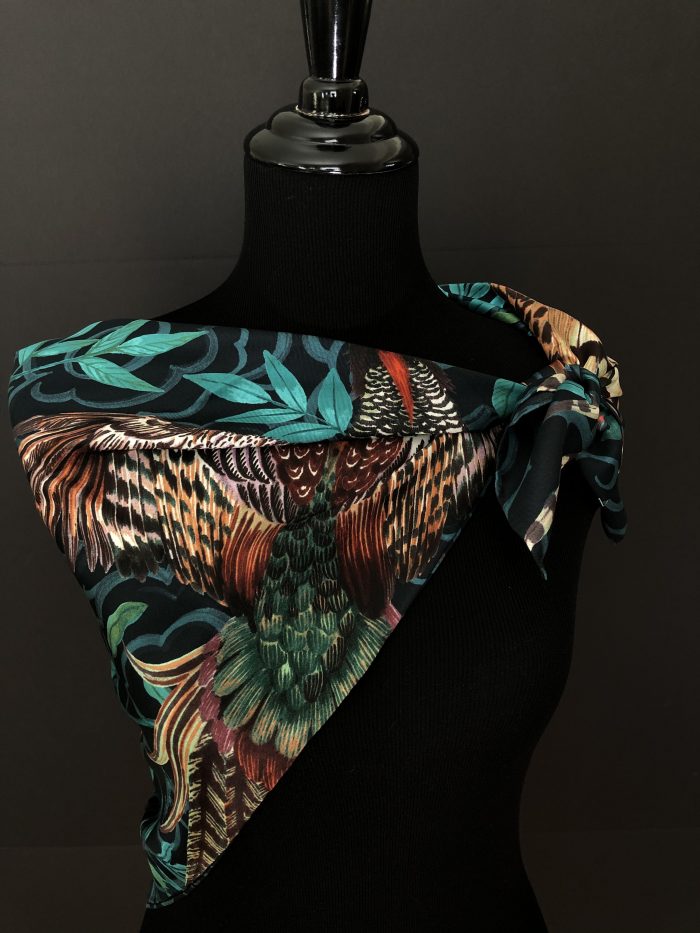 Jim Thompson silk scarf, illustrated by Phannapast T
