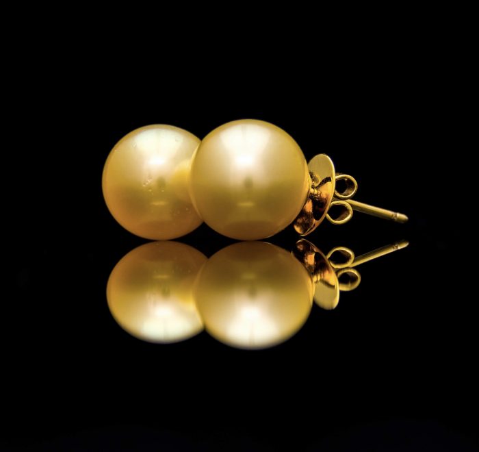 Golden South Sea pearl studs