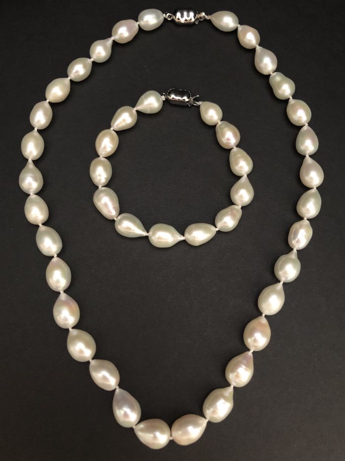 pearl necklace and bracelet
