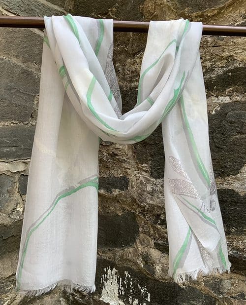 Dragonfly cashmere scarf