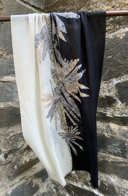 Black and White cashmere scarf
