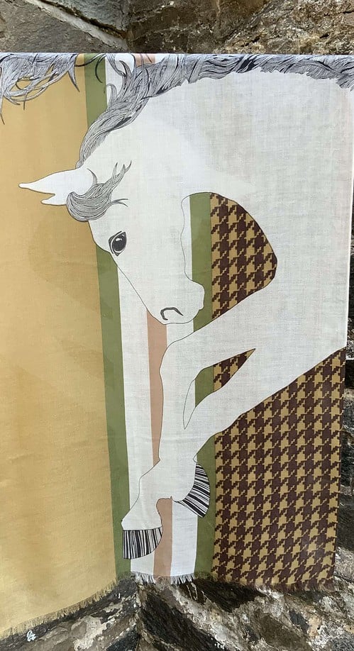 Two Horse Cashmere Scarf