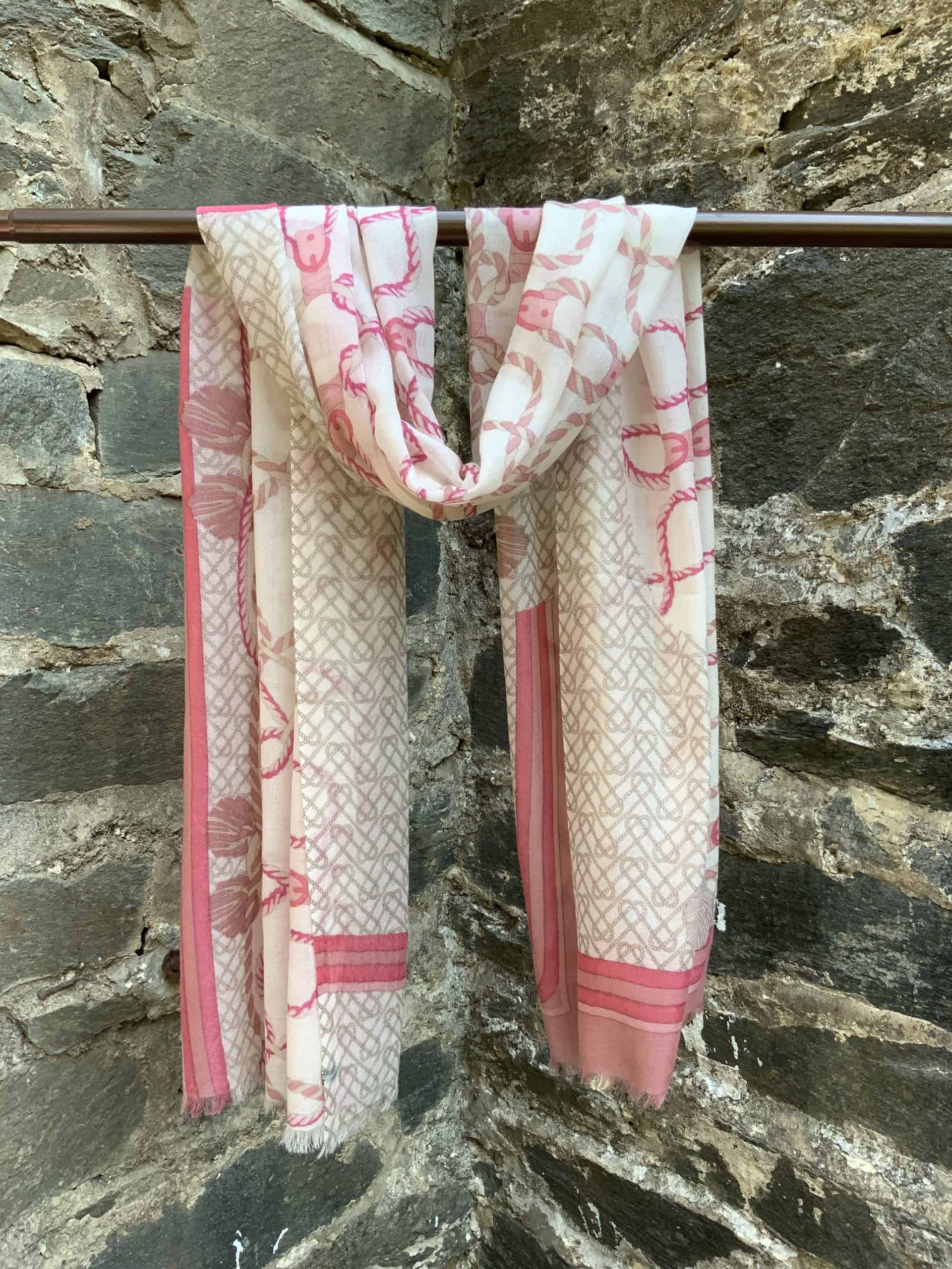 Ropes and Buckles Cashmere Scarf in Rose