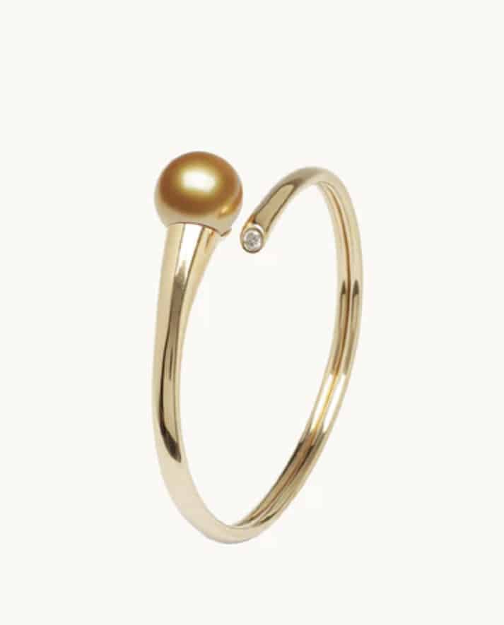 Golden pearl bangle