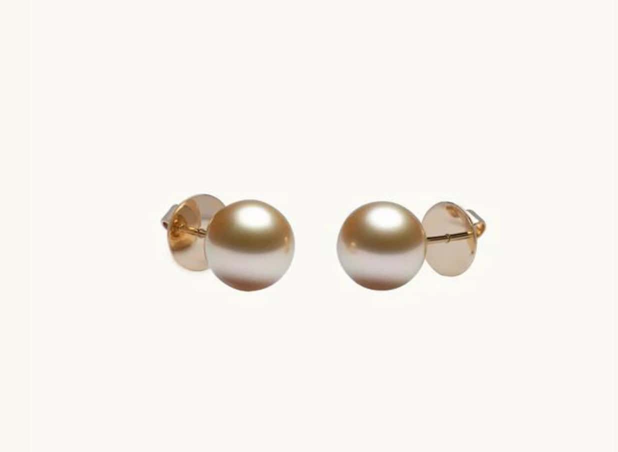 South Sea Pearl Earrings Sustainable golden pearls