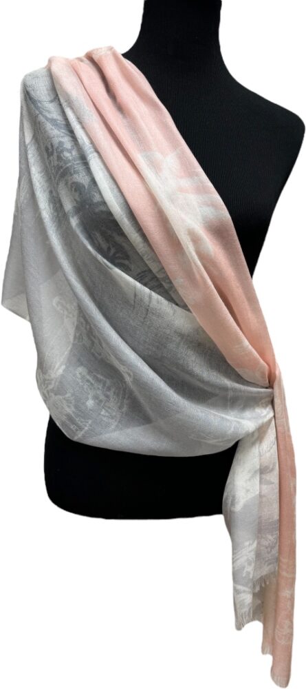 Island motif cashmere scarf